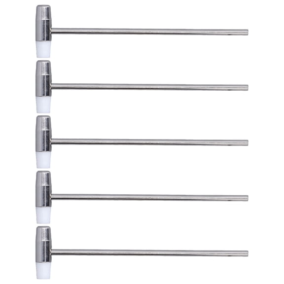 5Pcs Dual Head Hammer Mini Small 2 Face Jewelry Mallet for Crafts Watch Tuning Handcraft Woodworking Leather Hand Tool 6.5 inches / 16.5 cm Stainless Steel Nylon Replaceable Faces