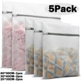 thumbnail image 1 of 5Pcs Durable Honeycomb Mesh Laundry Bags for Delicates Net Fabric Reusable Delicate Wash Bag,Travel Organization Bag for Lingerie,Clothes,Jeans,Bath Towel,Sock(1*40*50CM,2*30*40CM,2*25*30CM), 1 of 7