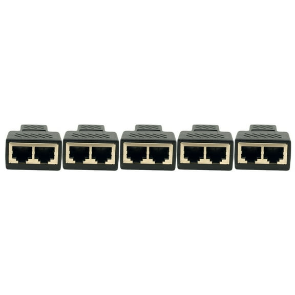 5Pcs Practical RJ45 Splitter Connectors Useful 1 to 2 Ethernet Splitter Coupler
