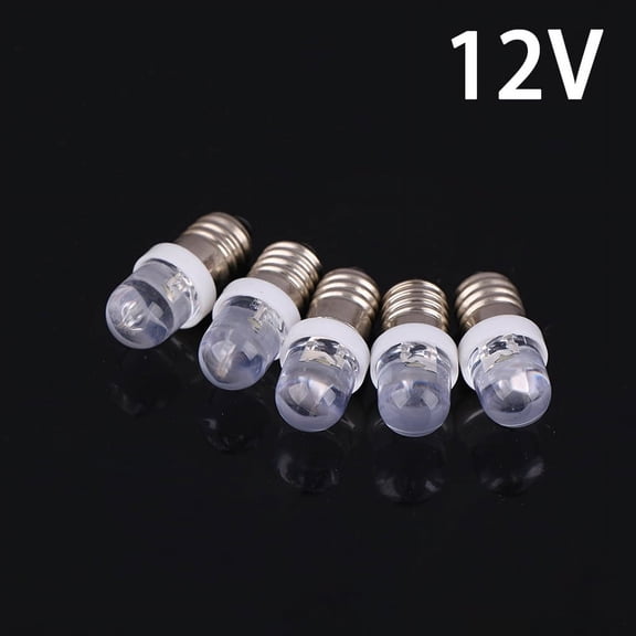 5Pcs E10 Led Bulb E10 DC 3V 6V 12V 24V Instrument Bulb E10 Indicator Bulb Old Fashioned Flashlight Torch DIY Work Mini Light