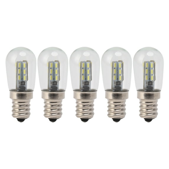 5Pcs E12 LED Bulb High Brightness 120V Fridge Lamp Bulb with 24pcs Bead for Refrigerator White Light