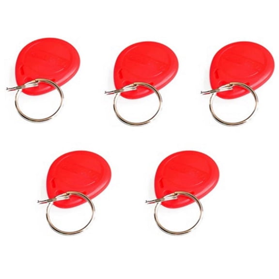 5Pcs EM4100 Read Only 125Khz Card Proximity Token Keyfobs Red