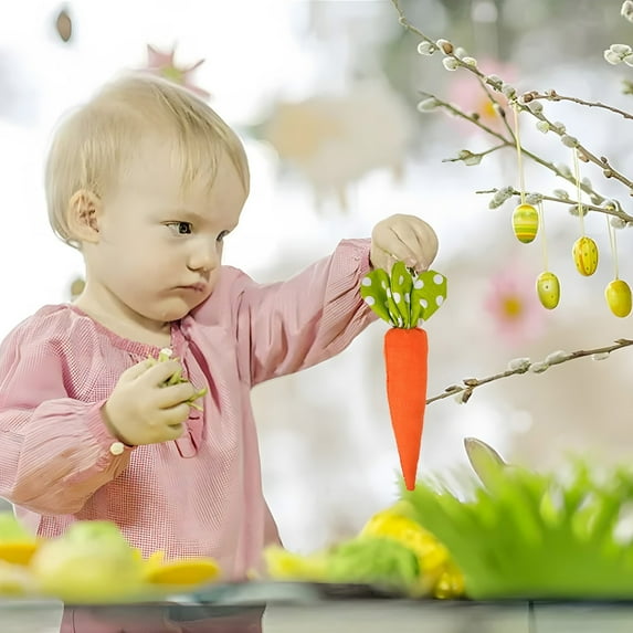 5Pcs Easter Fabric Carrot under $5! Yrmaups Easter Fabric Carrot Decoration, Plush Carrot Ornaments for Table, Shelf, Basket Fillers, Spring Home Decor, Party Centerpiece, Festive Tray Arrangement