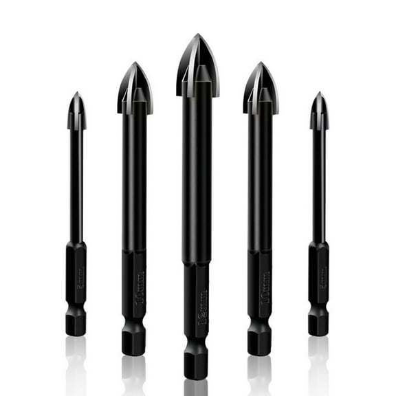 5Pcs Efficient Universal Drilling Tool Multifunctional Cross Alloy Drill Bit Tip