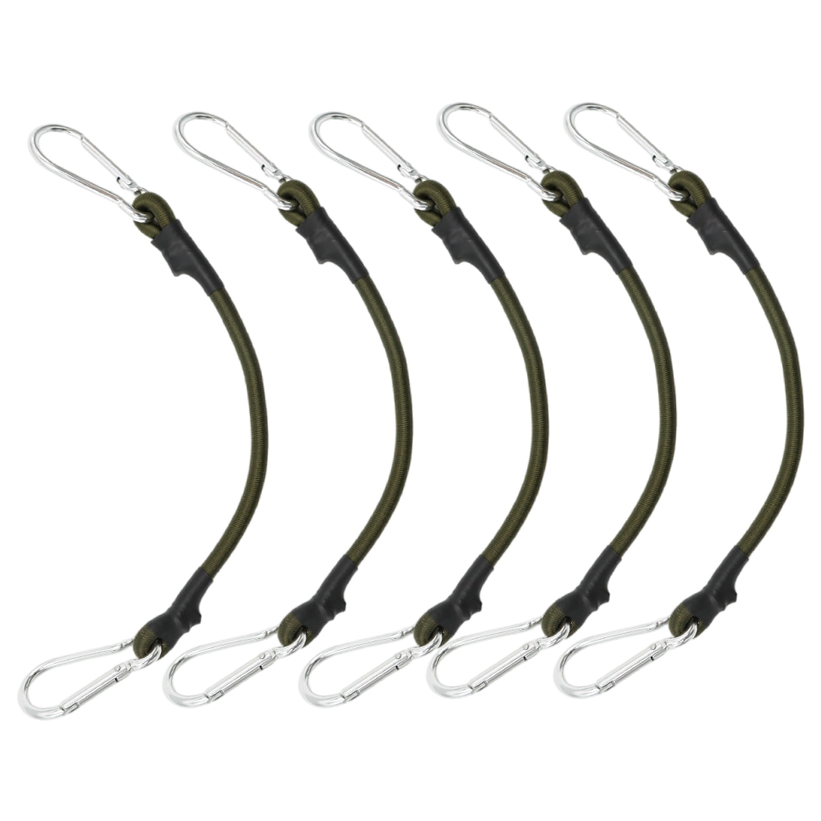 5Pcs Elastics Bungee Strap with Carabiner Hook for Camping Bungee Cords with Carabiner Clip, Long Carabiner Bungee Cord