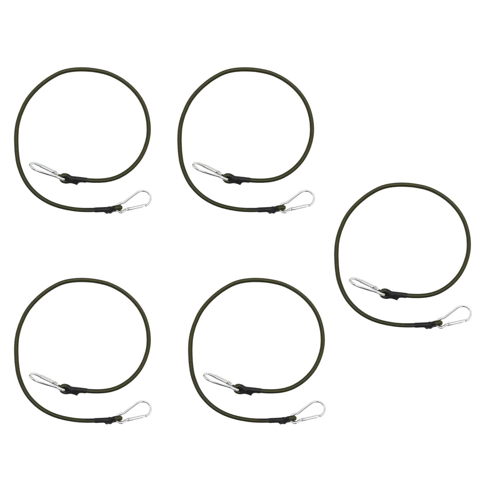 5Pcs Elastics Bungee Strap with Carabiner Hook for Camping Bungee Cords with Carabiner Clip, Long Carabiner Bungee Cord