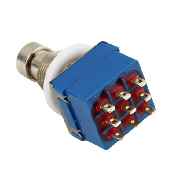 5Pcs Electric Guitar Effect Pedal 3PDT Footswitch Replacement 9 Pin Latching Stomps Push Button Foot True Bypass