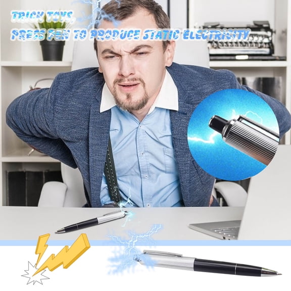 5Pcs Electric Shocking Pen, Kadlawus April Fools' Day Prank Pen, Electric Shock Writing Pen for Study Season, Plastic Trick Pen, Practical Joke Props for Study, Office Gag Gifts