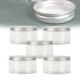 thumbnail image 1 of 5Pcs Empty Clear PET Bottles with Screw Aluminum Cap 150ml Mini Container Jars Refillable Plastic Box for Essential Oil Powders Cream Ointments Makeup Sample - 70x60mm, 1 of 7