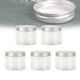 thumbnail image 1 of 5Pcs Empty Clear PET Bottles with Screw Aluminum Cap 60ml Mini Container Jars Refillable Plastic Box for Essential Oil Powders Cream Ointments Makeup Sample - 50x48mm, 1 of 7