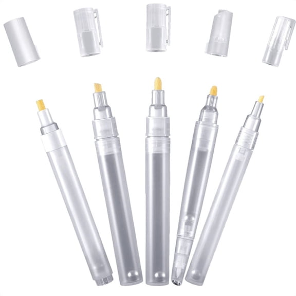 5Pcs Empty Refill Paint Markers Blank Refillable Empty Refillable Marker for Painting Transparent Pen Tube