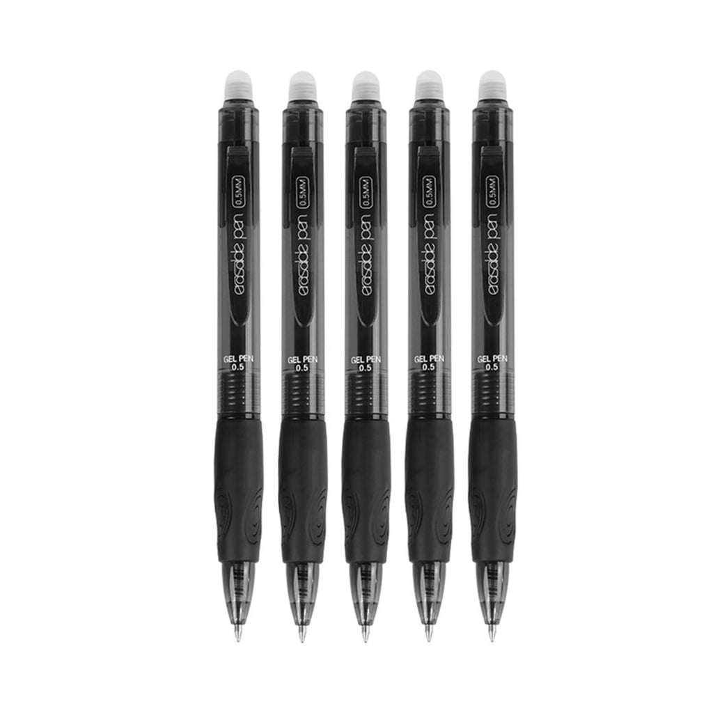 Pen Retractable Note 5Pcs Erasable Retractable Gel Pen Triangular Grip 0.5MM Tip Refillable ...