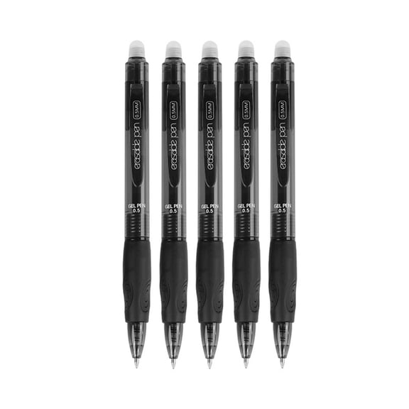 5Pcs Erasable Retractable Gel Pen Triangular Grip 0.5MM Tip Refillable Gel Inks Pen for Daily Note Taking Journaling
