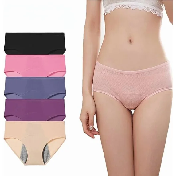 5Pcs Everdries Leakproof Ladies Underwear - Everdries Leakproof Panties for Over 60#s with Incontinence Washable