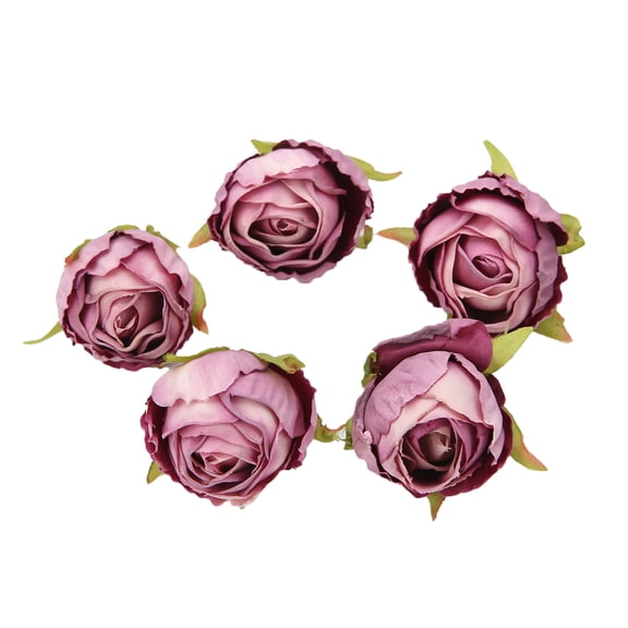 5Pcs Fabric Rose Heads Vintage Colors DIY Decoration Handcraft Simulation Flower Indoor Landscape Ornaments Wedding Party Decoration