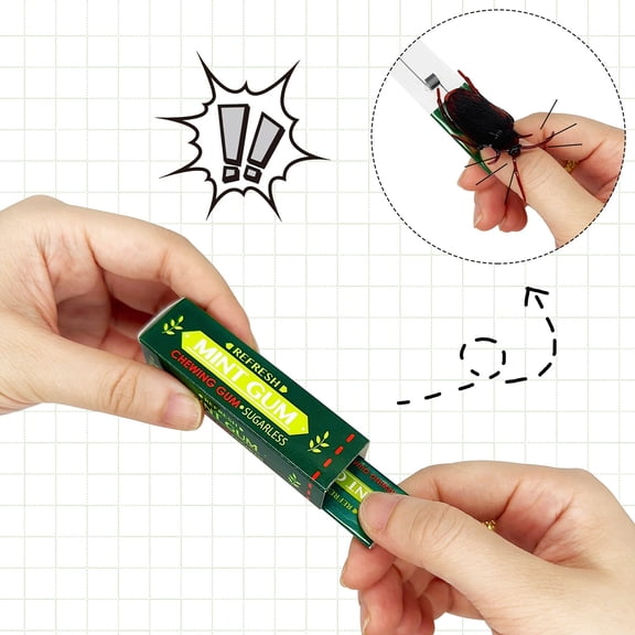 5Pcs Fake Cockroach Chewing Gum Prank, Fufafayo Fake Cockroach Chewing Gum PrankToy, Realistic Gag Gift for April Fool's Day, Adult Novelty Trick Gadget for Friends Family Office Party, Shocking Pull