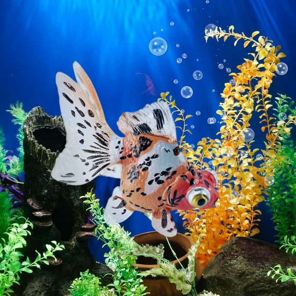 5Pcs Fake Goldfish under $5! MORESEC Artificial Fake Goldfish Aquarium Decor, Realistic Moving Floating Plastic Fish, Pond Swimming Pool Decoration, Low Maintenance Tank Ornament