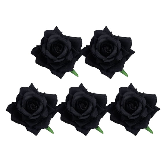5Pcs Fake Rose Head Realistic Decorative DIY Multipurpose Bridal Accessories Faux Silk Flower Party Decor