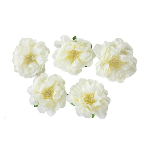 5Pcs Fake flower heads in Bulk Wholesale for Crafts Artificial Silk Peony Flower Heads for Wedding Home Party Decoration DIY Bride Bouquet Cheap Mini Fake Flower
