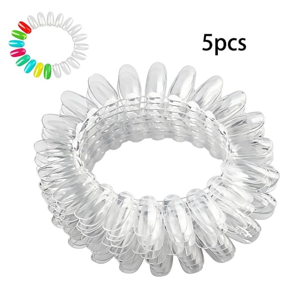 5Pcs False Nail Swatches Wheels Nail Wheel Art Plastic Nail Polish Display Wheel for Manicure Swatches for Nail Polish Color Show Nail