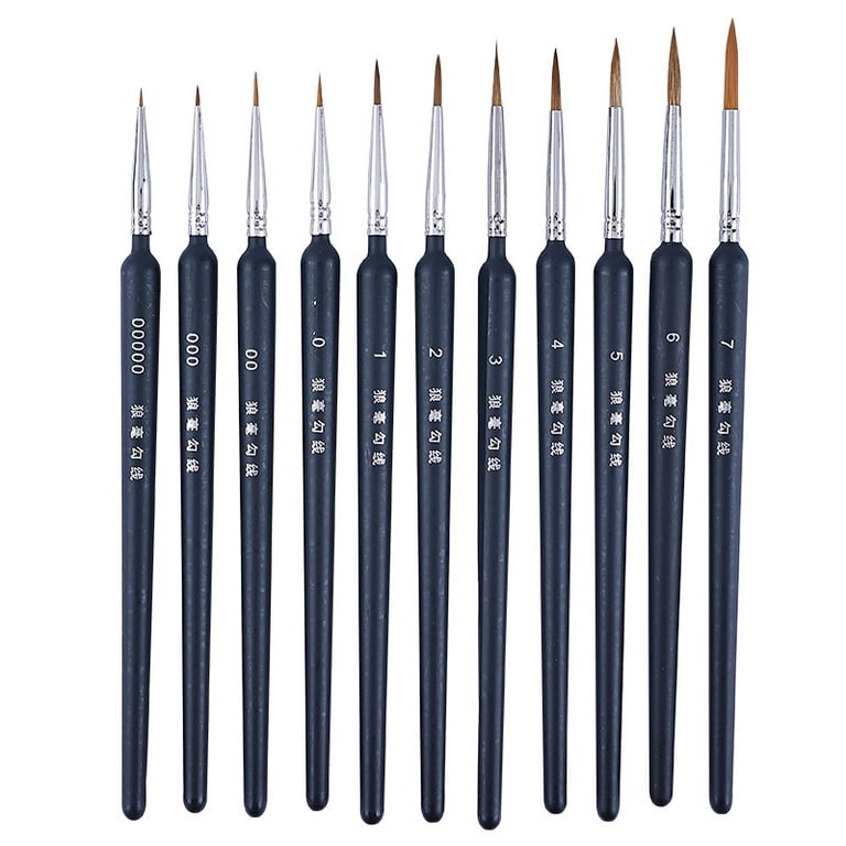 Nicpro Detail Paint Brushes 5 PCS Extra Fine Tip 000 Professional Miniature  Painting Artist Set Round 3/0 for Micro Watercolor Oil Acrylic Craft
