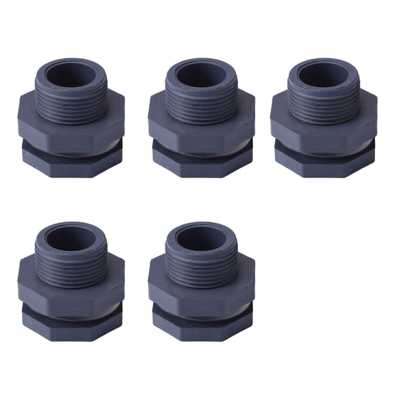 5Pcs Fish Tanks Bulkhead Pipe Joint PVC Plastic Water Tanks Connector Garden Spigot Adapter 3/4inch Water Tanks Joint
