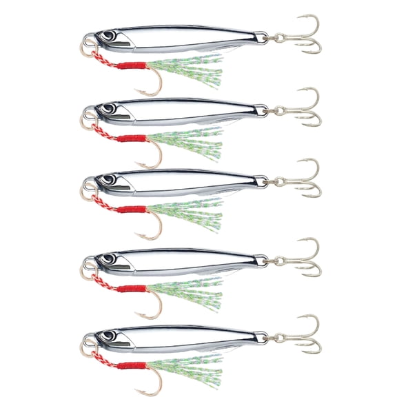 5Pcs Fishing Baits Artificial Lures Long Casting Jigging Spoon Lure Swimbait Fishing Jigging Hook Spinner Baits