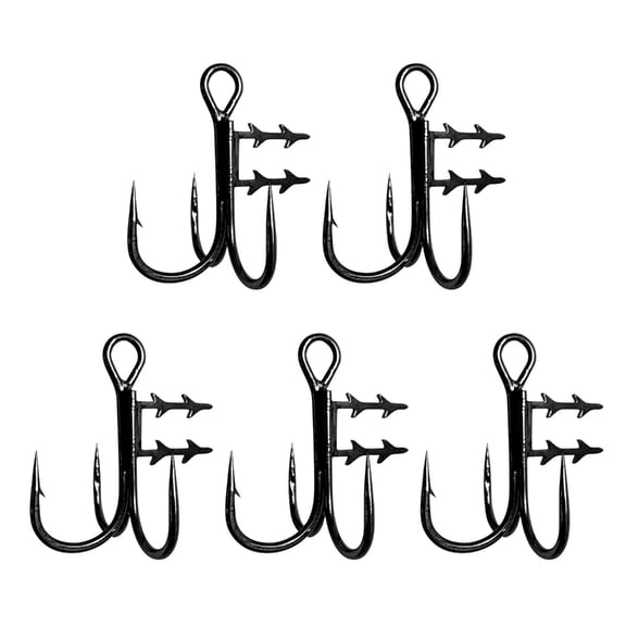 5Pcs Fishing Fish Hooks Barbed Fishhook Treble Design Saltwater Fishing Hook