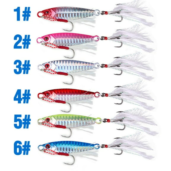 5Pcs Fishing Lead Box with Laser 7g/10g/15g/20g/30g Metal Jig Slow Minnow Fishing Lure Trolling Bait