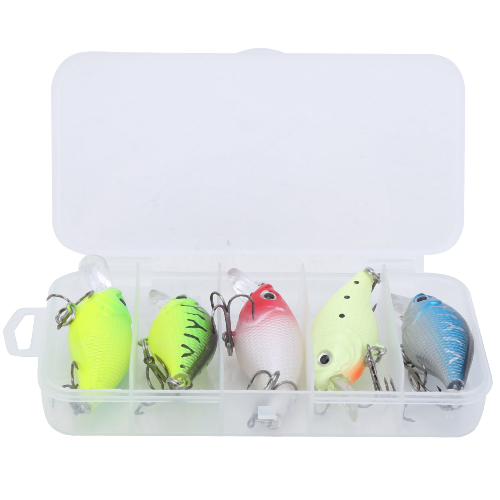 5Pcs Fishing Lure Set Artificial Colorful Little Fat Fish Bait Kit