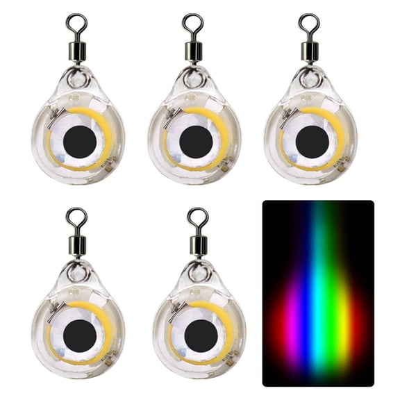 5Pcs Fishing Lures Light Underwater Fishing Light LED Lighted Baits Flasher Deeply Drops Fishing Attractive Light