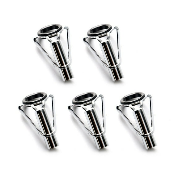 5Pcs Fishing Rod Guides Tips Top Stainless Steel Building Repair Eye Ceramic Rings Kit Saltwater Freshwater Fishing Tool