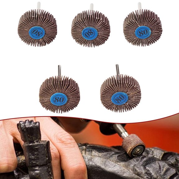 5Pcs Flap Wheels for Rotary Tool Die Grinder Sanding Disc Set 1/8 Inch Shank