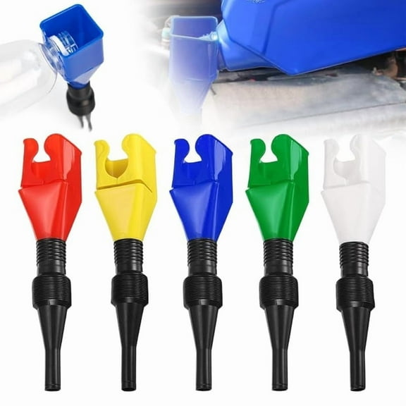 5Pcs Flexible Draining Tool Snap Funnel | Car Oil Change Clip Funnel | Retractable Auto Funnels for Oil Change,Filling Water,Gasoline,Coolant in Cars (5pcs)