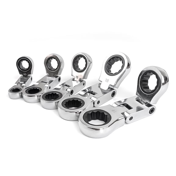 5Pcs Flexible Head Ratcheting Wrench Set Ratchets Combination Wrenches Gears Spanner Set Car Key Wrench Repair Tool Set