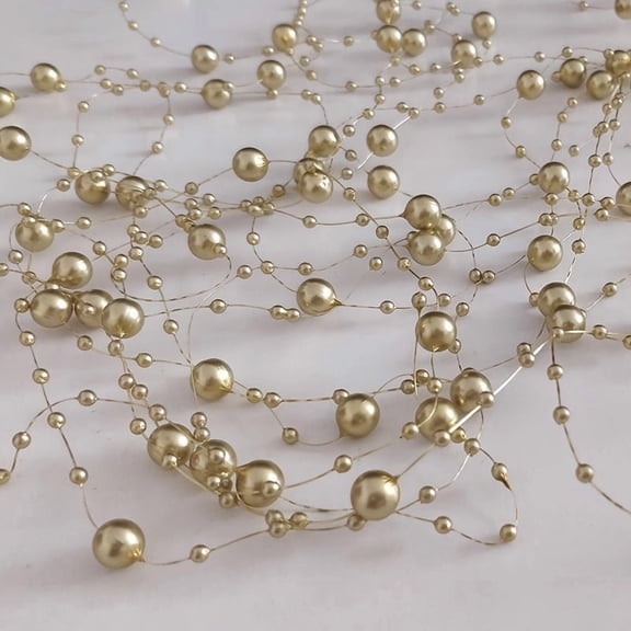 5Pcs Floating Candles Vase Filler Pearl String Wedding Table Decoration Artificial Highlight Bead String Faux Plastic Chain