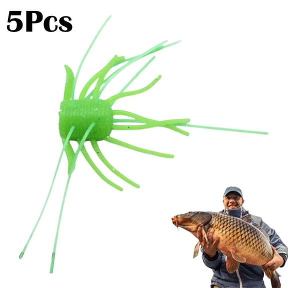 5Pcs Floating Sea Urchin Soft Lure, Tentacle Creature Lure, Realistic Fuzzy Dice Fishing Lures, TPR Finesse Baits, Ideal for Bass Fishing with Drop Shot, Wacky Rig, Neko Rig