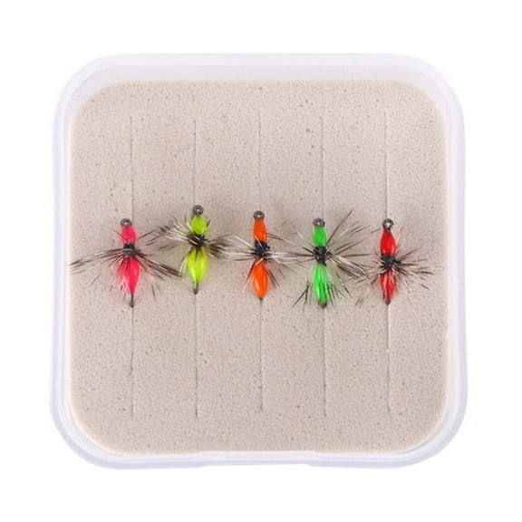 5Pcs Fly Hooks Flies Insect Lures Bait Fly Fishing Decoy Bait Sequins Fishhook Decoy Bait Sequins Super Sharpened Parts