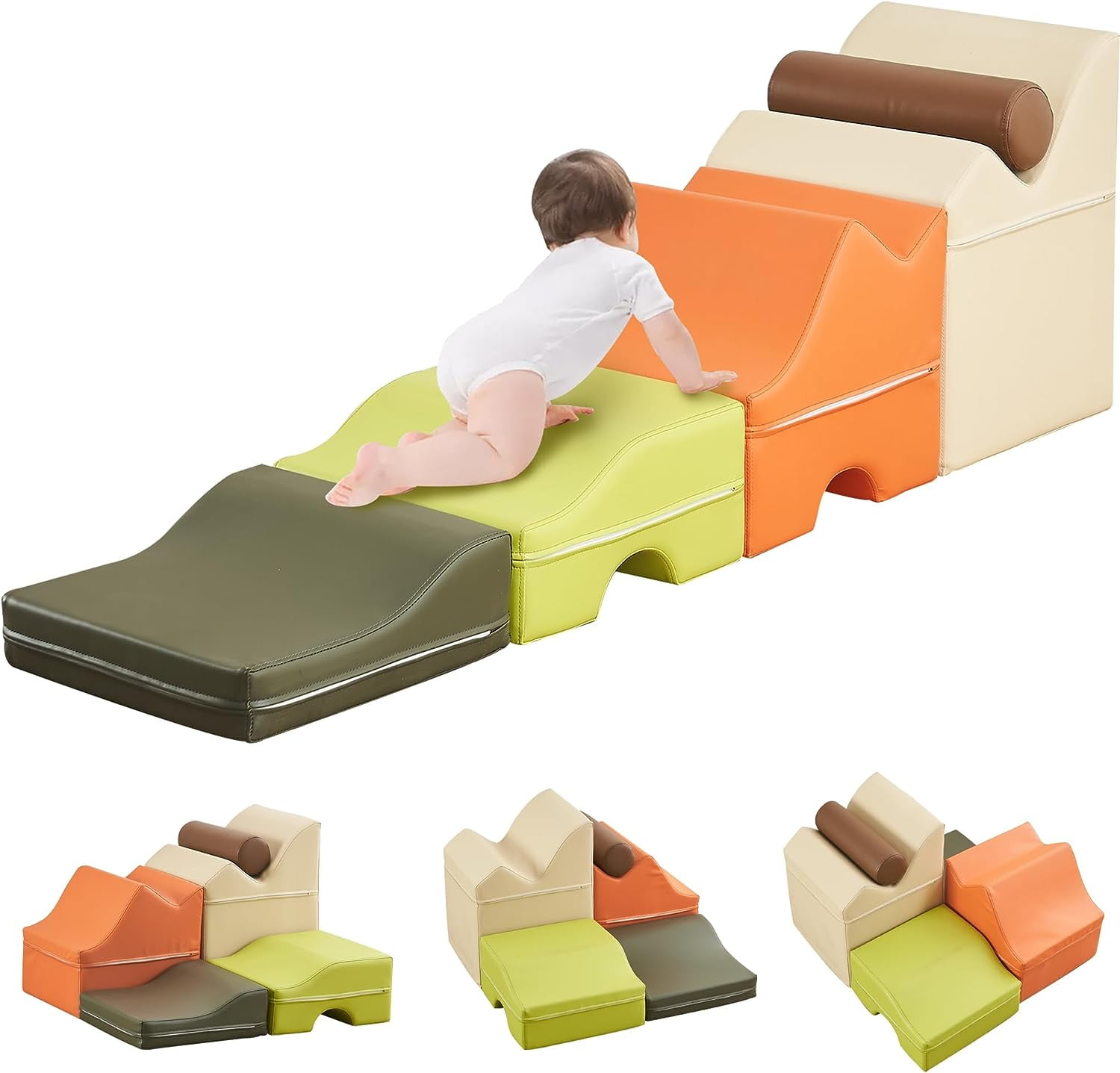 5Pcs Foam Climbing Blocks, Linor Indoor Toddler Climbing Toys for