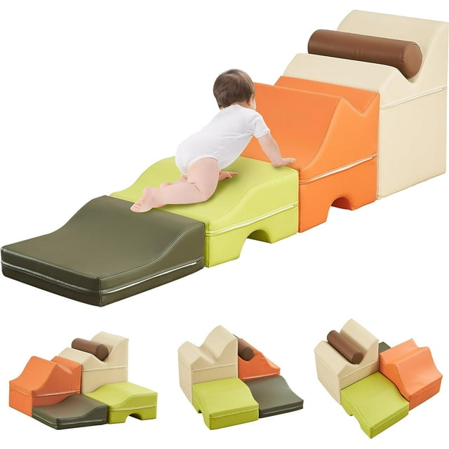 5Pcs Foam Climbing Blocks, Linor Indoor Toddler Climbing Toys for Toddlers and Preschoolers