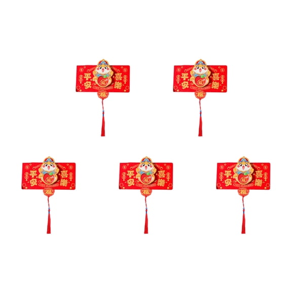 5Pcs Folding Money Bag Envelopes Spring Festival Luck Money Pocket Blessing Redness Envelope Paper Money Pocket