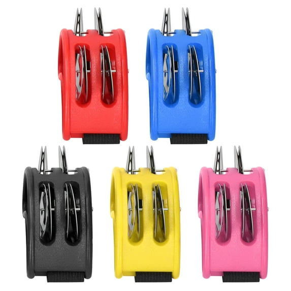 5Pcs Foot Tambourine 2‑Row Half Moon Shaped Metal Jingles Percussion Musical Instrument