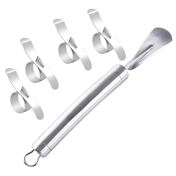 5Pcs Fruit Peeler Set, Stainless Steel Orange Peeler Tool Curved