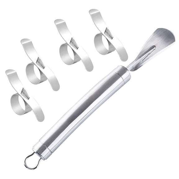 5Pcs Fruit Peeler Set, Stainless Steel Orange Peeler Tool Curved