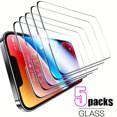 5Pcs Full Cover Tempered Glass For IPhone 14 Pro Max 12 13 Mini 11 Pro