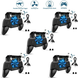 Mobile Phone Controller, EEEkit 4 Trigger Mobile Game Controller with  Cooling Fan for PUBG/Call of Duty, L1R1 L2R2 Gaming Grip Gamepad Six-Finger Mobile  Controller Trigger for 4-6.3 iOS/Android Phone 