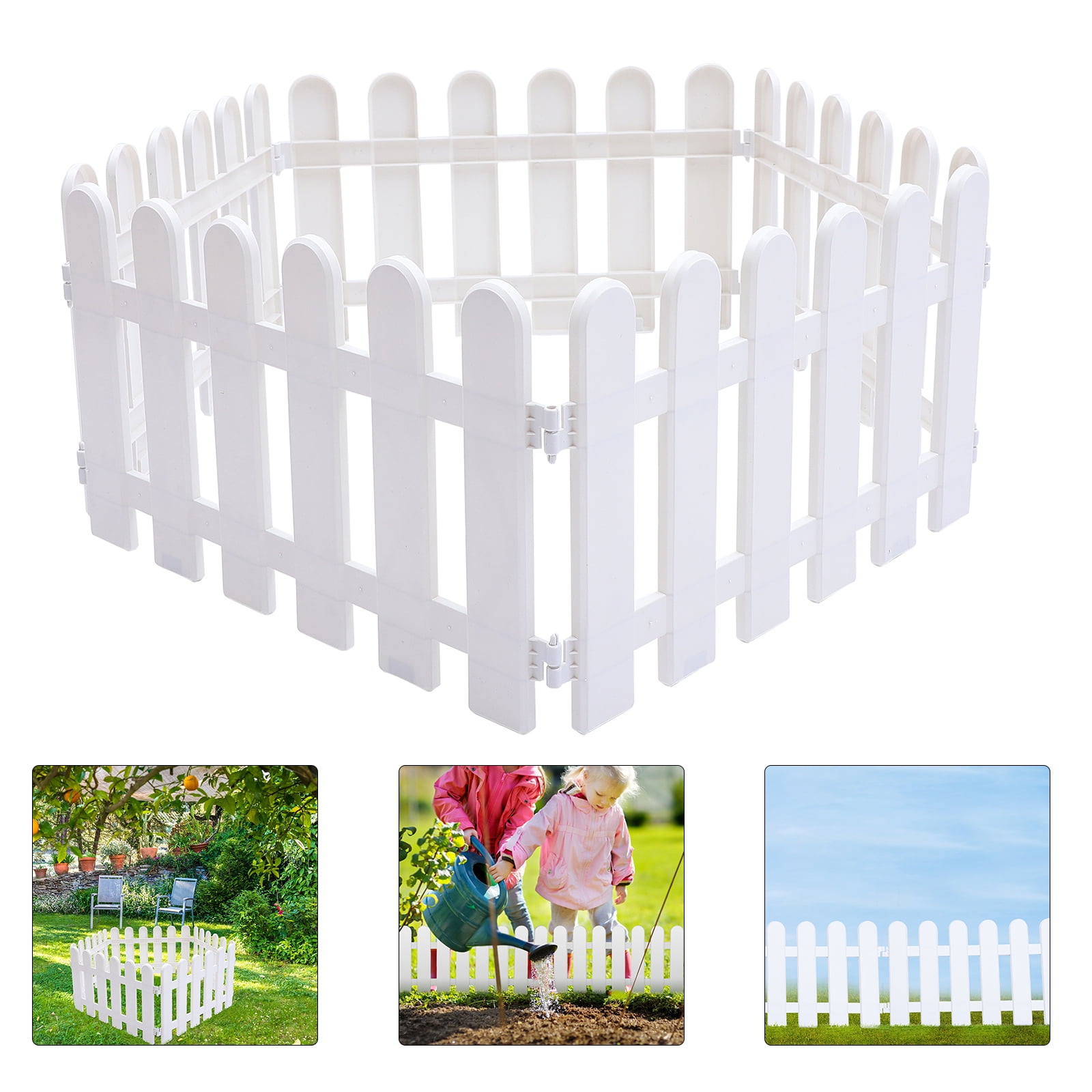 5Pcs Garden Picket Fence Plastic White Edgings Decorative Landscape ...
