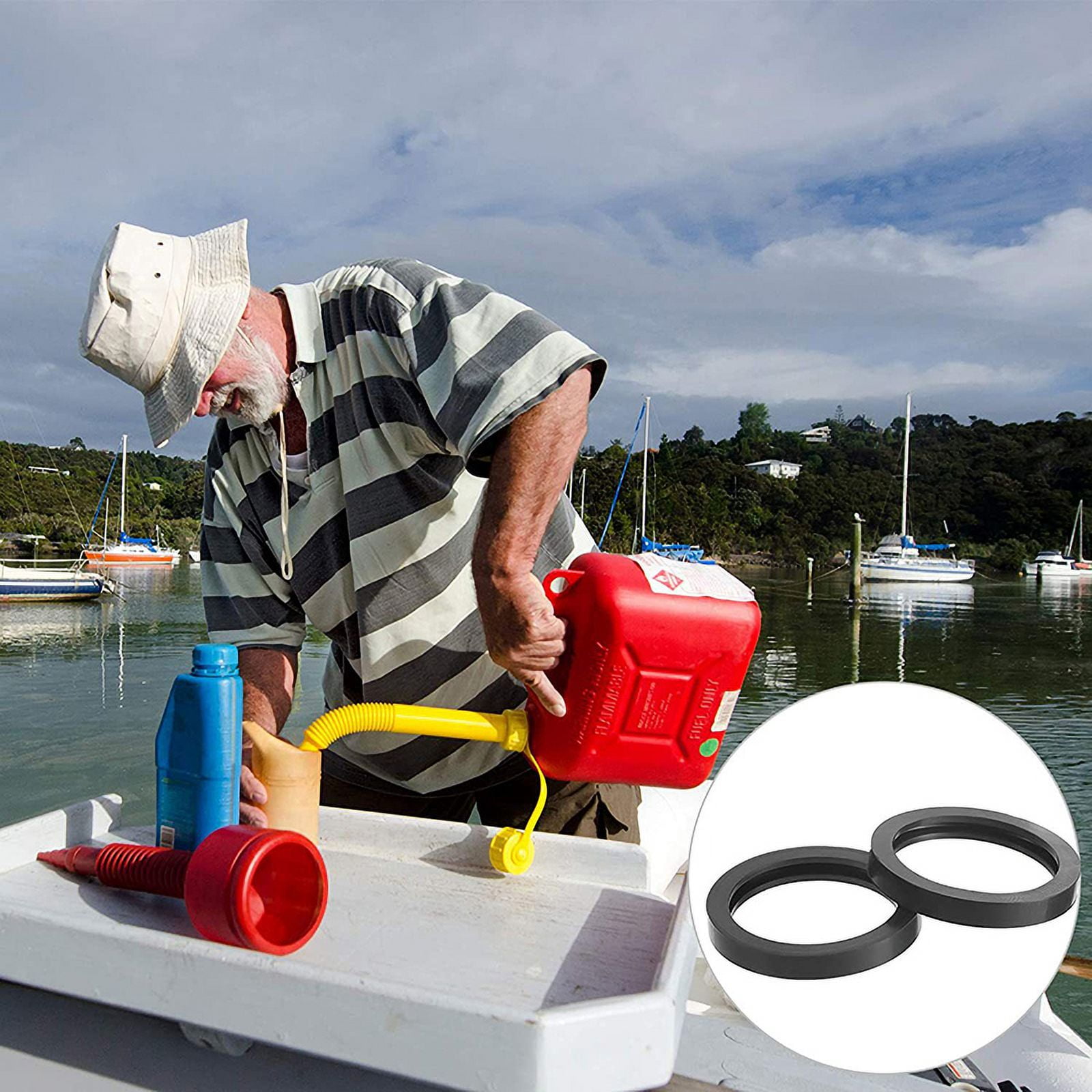 5Pcs Gas Can Spout Gasket Seals Rubber Black Ring Can Gaskets Fuel