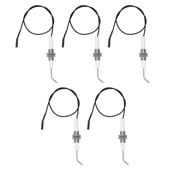 5Pcs Gas Grill Ignition Electrode M10 Thread Ceramic Spark Sensor Wire 30Cm High Temperature Resistant Bendable Replacement Parts- For BBQ Stove Heater Outdoor Cooking
