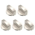 thumbnail image 1 of Uxcell 5 Pcs Gas Stove Knob 0.31'' Cooker Replacement Knobs Durable Metal Surface Switch Silver Tone, 1 of 6